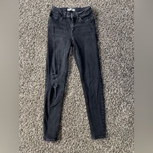 Denim & Co. Black Skinny Jeans Distressed